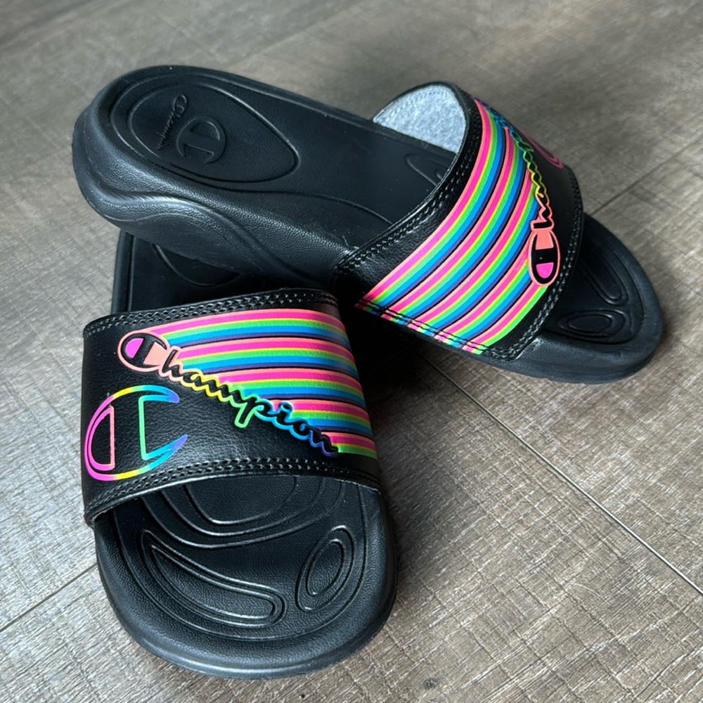 Champion Mega Slide Dual Stripe Kids' Sandals 11 youth little kid